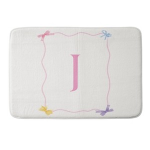 Deny Designs April Lane Art Simple Bow Monogram Memory Foam Bath Mat - 1 of 4