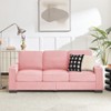 VASIP 3-Seater Plush Snowfleece Pink Fabric Sofa - Modern Compressed Design Couch for Living Room, Bedroom & Office Furniture - 4 of 4