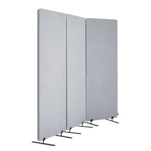 VEVOR 2FT Room Divider, 3 Panel PET Polyester Soundproof Room Screen, Folding Privacy Divider Portable Partition Divider for Room Separation, Grey - 1 of 4