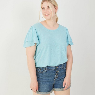 women's plus size linen shirts