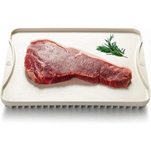 MOVSSOU Defrosting Tray 8.6" x 6.6" Non-Stick Defrosting Board Gold Fast Hygienic Thawing Frozen Meat Foods - 1 of 4