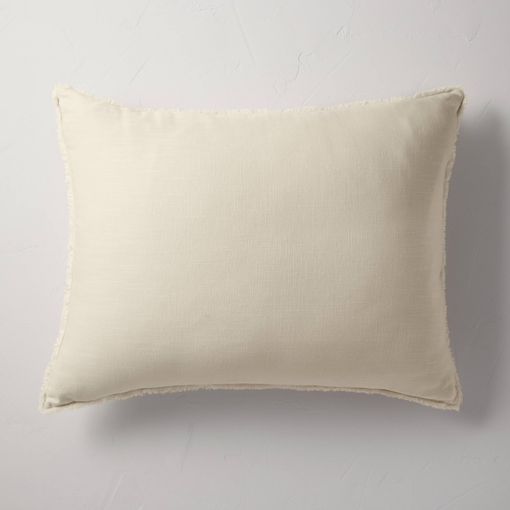 King Euro Heavyweight Linen Blend Throw Pillow Natural - Casaluna™