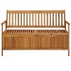 Patio Storage Bench 66.9" Solid Acacia Wood - 3 of 4