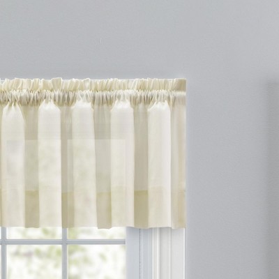 Natural Shadow Stripe Rod Pocket Tailored Valance 82" x 12"