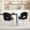 Set of 2 Modern Upholstered Dining Chairs With Curved Backrest and Metal Legs, Armless Dining Chairs for Dining Room or Kitchen-Panipeachy - 2 of 4