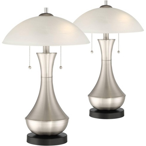 360 Lighting Modern Accent Table Lamps, Metal Table Lamp With Glass Shade
