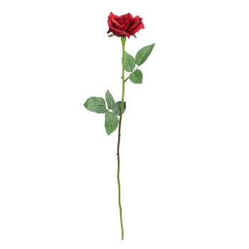 Allstate Floral 23" Red Long Stem Artificial Blooming Rose Pick