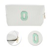 Unique Bargains Portable Corduroy Rectangular Letter Makeup Bag White 1 Pc - 4 of 4