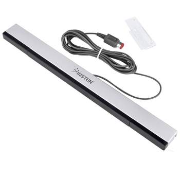 INSTEN Wired Sensor Bar compatible with Nintendo Wii / Wii U, Black / Silver