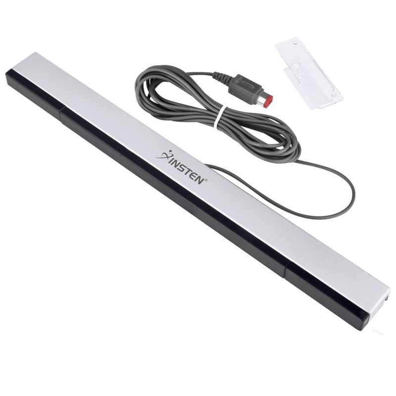 INSTEN Wired Sensor Bar compatible with Nintendo Wii / Wii U, Black / Silver, 1 of 6
