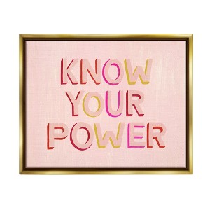 Stupell Industries Know Your Power Pink Inspirational Framed Canvas - 1 of 3