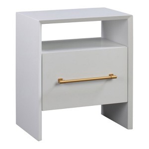 TOV Furniture Libre 27"H Modern Style Acacia Wood Nightstand in White - 1 of 4