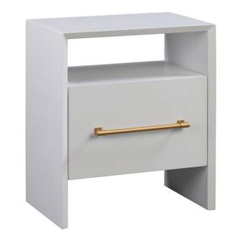 TOV Furniture Libre 27"H Modern Style Acacia Wood Nightstand in White