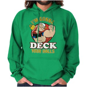 Popeye Deck Your Halls Christmas Hoodie Sweatshirt Women Men Brisco Brands - 1 of 1