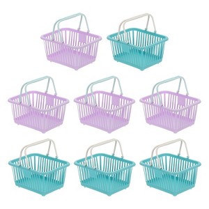 Unique Bargains Plastic Grocery Shopping Toy Storage Mini Decorative Baskets 6.3" x 3.5" x 5.1" 8 Pcs - 1 of 4