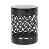 Osparple Iron Cut Design Outdoor End Tables, Modern Cylindrical Patio End Table, Outdoor Side Table with Overlapping Circle Pattern - 3 of 4