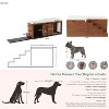 ORRD 56"L Luxury 2-in-1 Dog Crate Bench w/Sliding Barn Door & Removable Cushion - Walnut Pet Kennel Ottoman for Living Room/Bedroom - 3 of 4