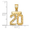 Black Bow Jewelry 14k Yellow Gold, Varsity Collection, Small D/C Pendant Number 20 - 2 of 3