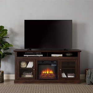 PAGED TV Stand up to 65 Inch TVs, Modern Entertainment Console with Glass Doors, TV Stands for Living Room - 1 of 4