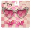Willow & Ruby Kid's Fun Sunglasses with Hair Clip Set for Girls - Sunnies & Claws in Purple Glitter & Butterfly Hair Claws - 4 of 4
