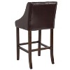 Emma and Oliver 30"H Transitional Upholstered Walnut Barstool with Accent Nails - 3 of 4