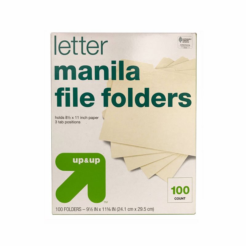 100ct Manila File Folders - up &#38; up&#8482;, 1 of 3
