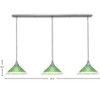 Toltec Lighting Any 3 - Light Chandelier in  Brushed Nickel with 10" Kiwi Green Crystal Shade - 2 of 2