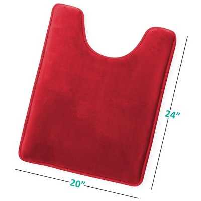 Red Velvet Memory Foam Contour Bath Rug with PVC Backing