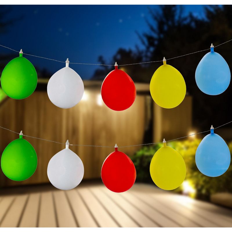 Northlight 10-Count Multi-Color LED Inflatable Balloon String Lights, 2 of 7
