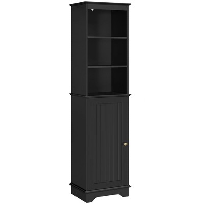 Yaheetech Wooden Bathroom Storage Cabinet with Open Shelves and Door Cabinet