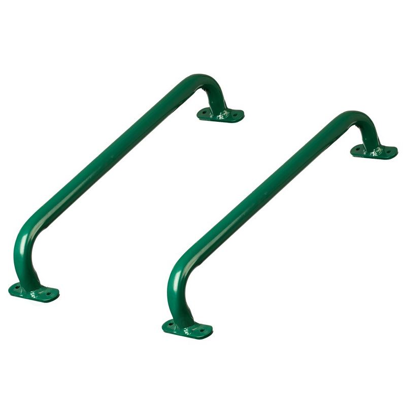 Green Metal Safety Grab Handles Set, Kids Outdoor Play House Hand Grip Bars for Jungle Gym Playground Set Accessory, 1 of 7