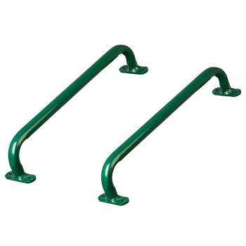 Green Metal Safety Grab Handles Set, Kids Outdoor Play House Hand Grip Bars for Jungle Gym Playground Set Accessory