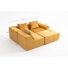 CAVINAS Comfy Corduroy Sofa with 4 Seaters,U Shape Sectional Sofa with All-Compressed Design,Sofa Couch for Living Room Furniture,Orange - 4 of 4