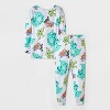 Toddler Boys' 4pc Monsters Inc Cotton Long Sleeve Pajama Set - Green/Gray/Teal Blue - 2 of 4