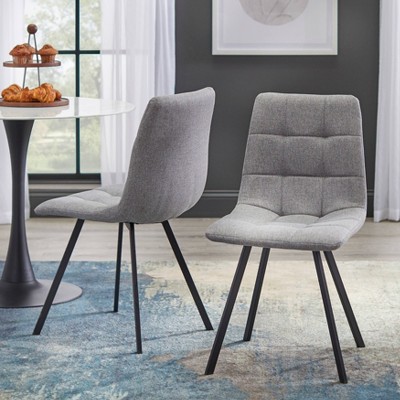 Rho 5-Piece Gray Upholstered Dining Set with Faux Marble Top