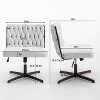 Swivel Office Side Chairs Comfortable Desk Chair Without Wheels Armless Office Desk Chair,Wide Swivel Home Office Desk Chair-The Pop Home - 3 of 4