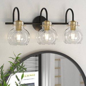 PAIHOME Vanity Wall Sconce, Wall Lights with Globe Glass Shade for Bedside, Rustic Bathroom Light Fixtures over Mirror, E26 Base - 1 of 4