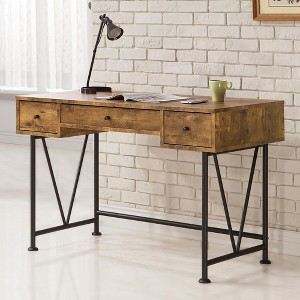 PAGED Home Office Desk 43" L Modern Writing Desk with 2 Storage Shelves and Wooden Desktop for Office, Study - 1 of 4