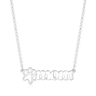 Ross-Simons Sterling Silver Dog "Mom" Necklace Size 18