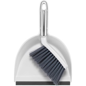 Mini Broom and Dustpan Set with Handle, Small Dust Pan with Teeth for Cleaning Hair on Desks, Sofas, and for Pet Care - 1 of 4
