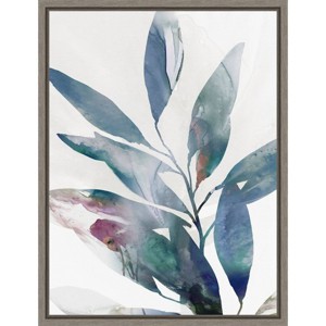 Amanti Art Indigo Sprig II (Leaves) by Isabelle Z Framed Canvas Wall Art Print - 1 of 4