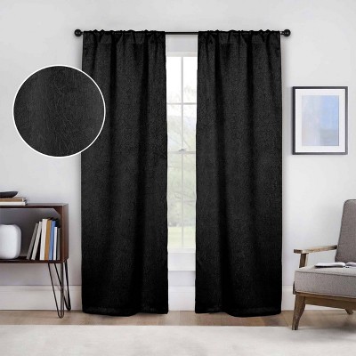 Bohemian Textured Room Darkening Semi-Blackout Curtains, Set of 2 by Blue Nile Mills
