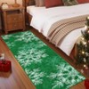 Christmas Area Rug, Snowflake Print Washable Throw Carpet with Non Slip Backing, Low Pile Stain Resistant Floor Mat for Living Room, Bedroom - 2 of 4