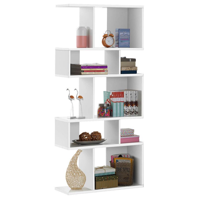 Costway 5 Cubes Ladder Shelf Freestanding Corner Bookshelf Display Rack Bookcase, 1 of 11
