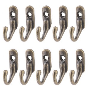 Unique Bargains Cabinet Wall Door Key Hat Bag Hanger Rack Hooks and Hangers Bronze Tone 10 Pcs - 1 of 4