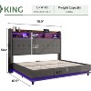 AMERLIFE Bed Frame 53.1"H with Lift Storage, Headboard Storage & RGB LED - 2 of 4
