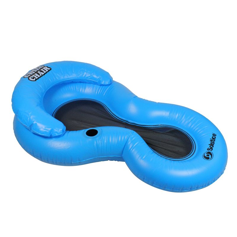 Swim Central 61-Inch Inflatable Blue Chill Swimming Pool Floating Lounge Chair, 2 of 5