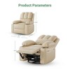 Massage Recliner Chair for Adults, Swivel Rocker with Heat, PU Leather, Remote, Cup Holders, Side Pocket, Wide Recliner for Living Room, Bedroom - 3 of 4