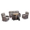 Buenhomino Patio Furniture Set with Fire Pit Table Wicker Outdoor Swivel Rocker Patio Chairs High Back Outdoor Couch Conversation Set - 2 of 4