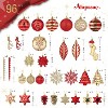 Aoibox 96pcs Christmas Tree Ornaments Set Shatterproof Plastic Hanging Balls Forest Theme Animal Design Red Gold Holiday Decor - 2 of 4
